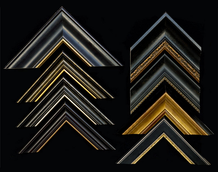 Medium & Large Black/Gold Picture Frames Christophe Living