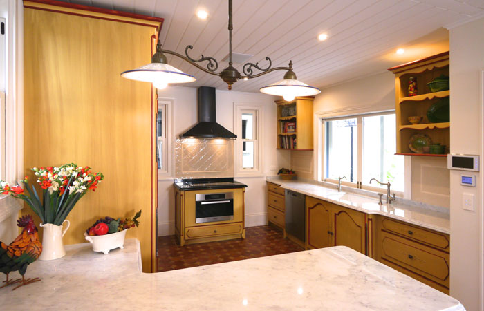 French provincial kitchen with custom cabinets