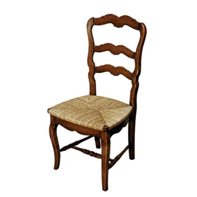 Classic French Timber Dining Chair with Rush Seat
