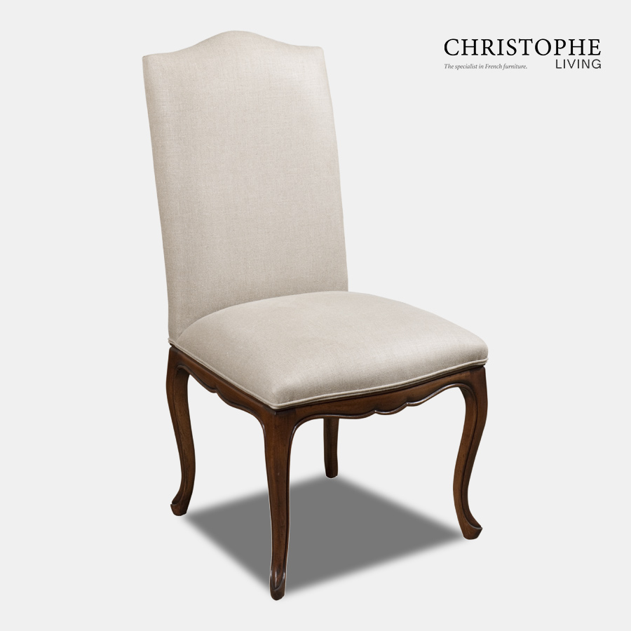 Timber carved French and Hamptons style upholstered dining chair made in Italy for sale in Sydney, Australia