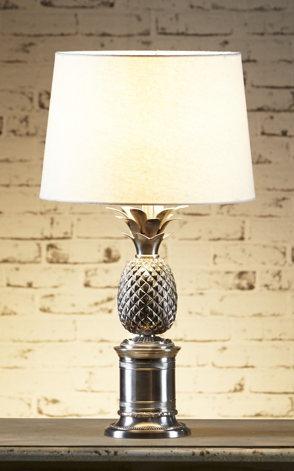 Singapore Table Lamp in Antique Silver Christophe Living