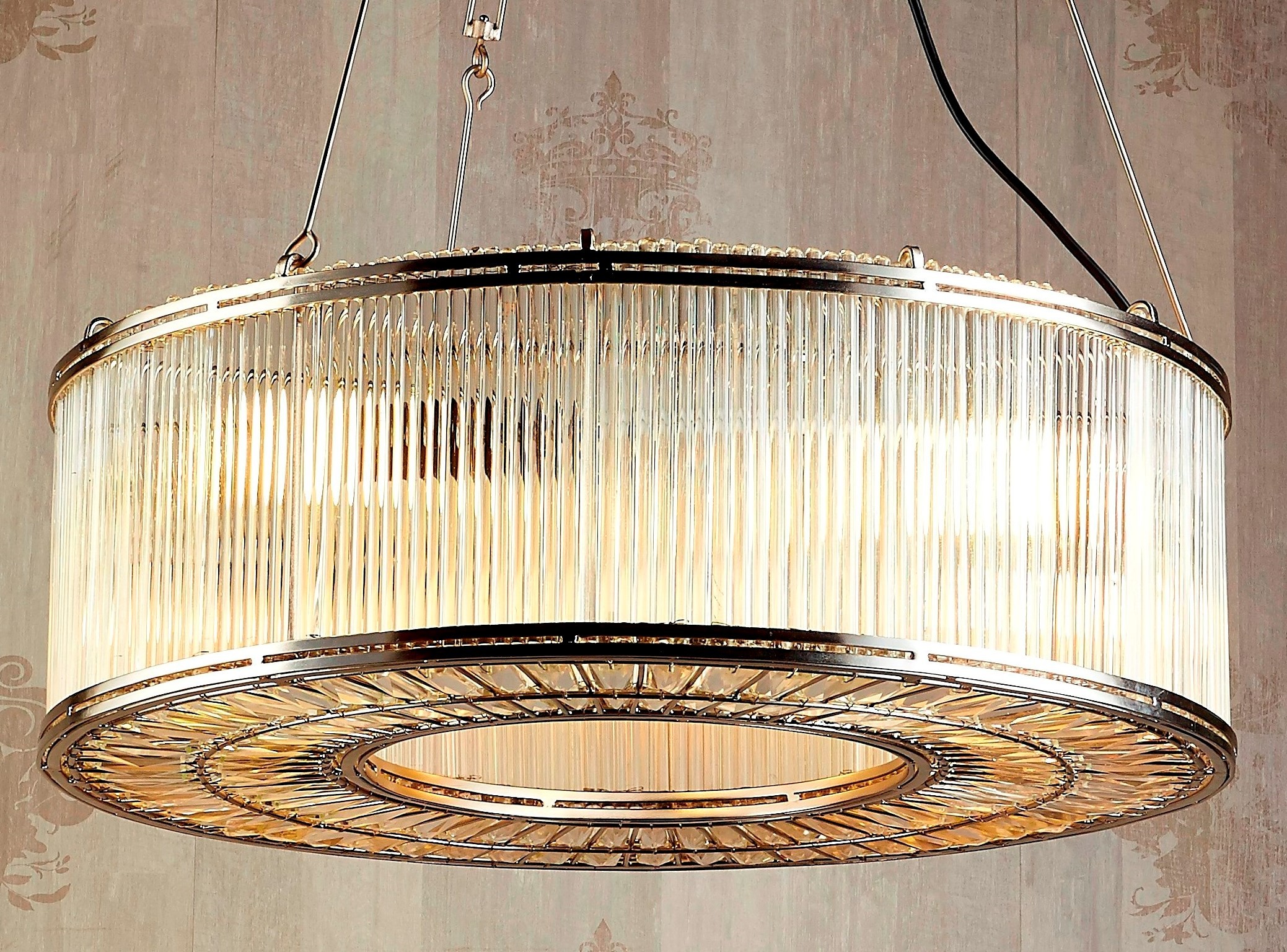 Glass Reed Round Pendant Light | Christophe Living