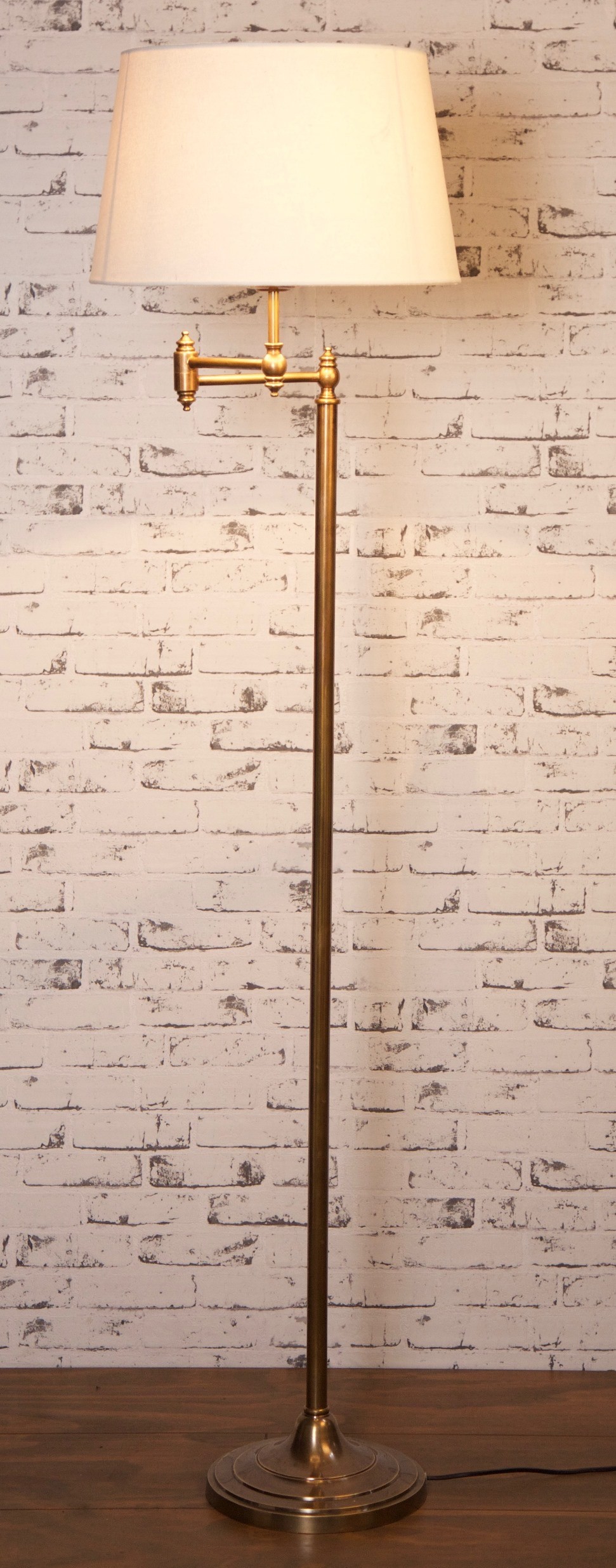 Birmingham Swivel Floor Lamp in Antique Brass Christophe Living