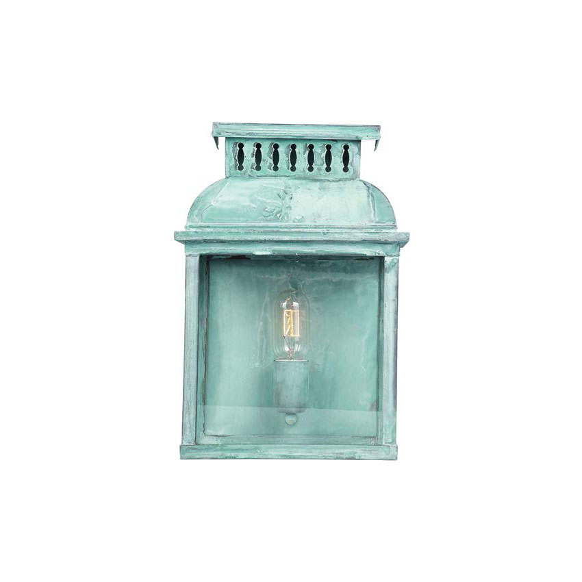 Reedham ~ Verdigris Flush Lantern Wall Sconce Light