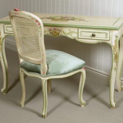 Classic French Antique White Table Dressing Table Painted Detail