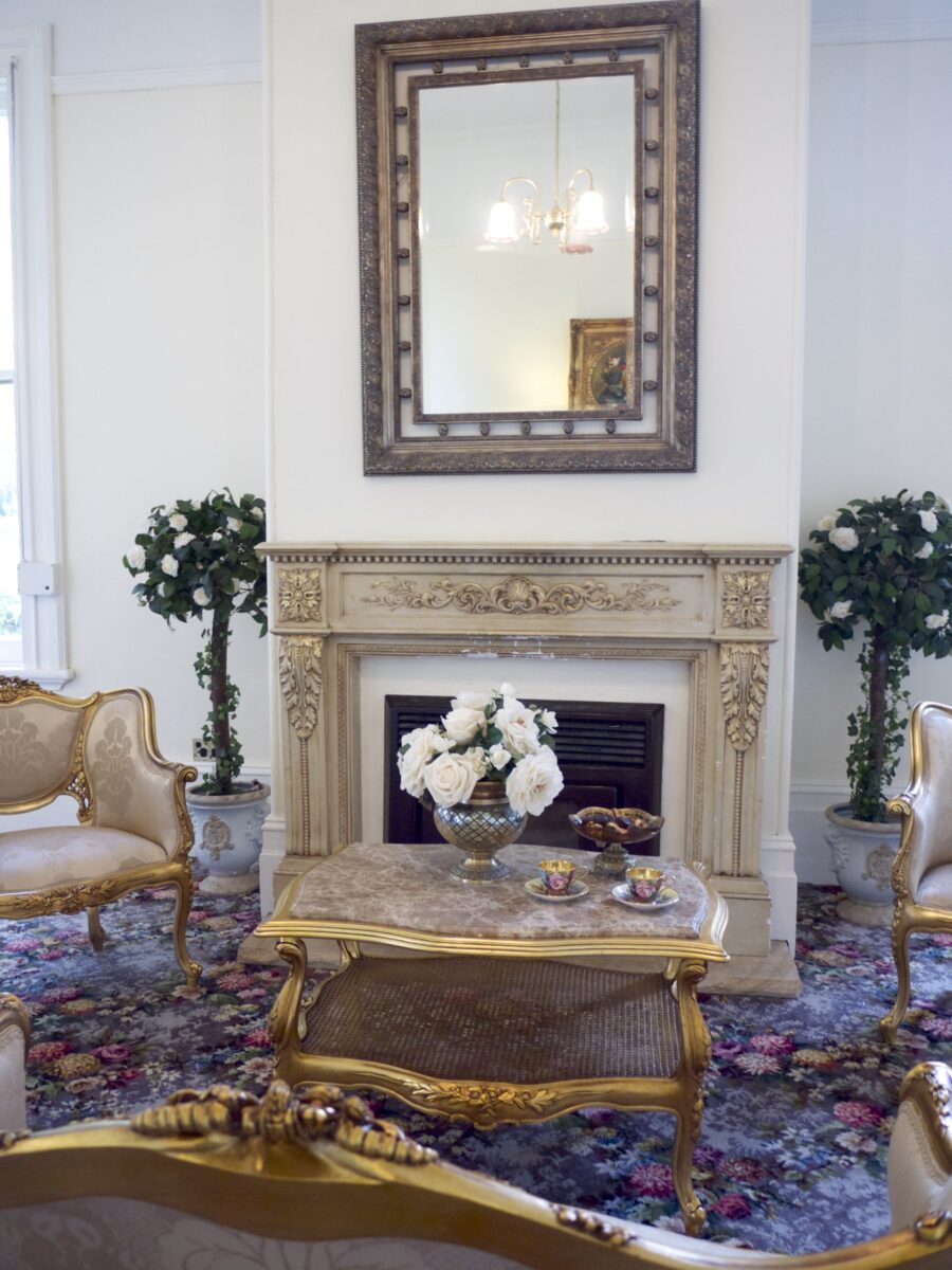 Traditional Fireplace with Classic French Living Room and Gold Finishes