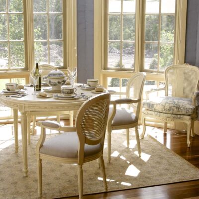 Classic & Elegant Castle Hill Country Home Antique White Breakfast Room