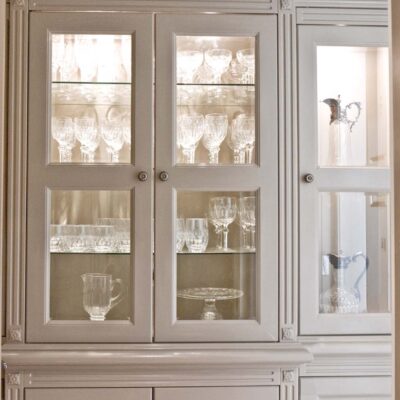 Luxury & Classic French Antique White Display Cabinet