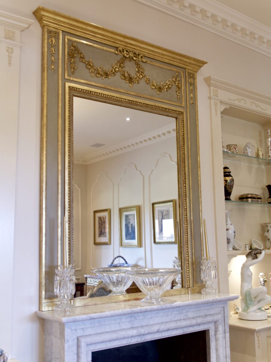 Classic French Mantelpiece Mirror with Gold Finishes