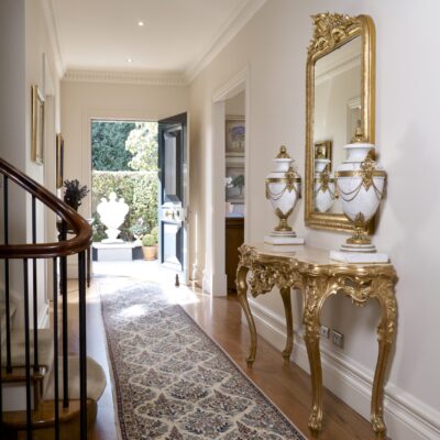 Classic French Entrance Hall Table with Gold Finishes