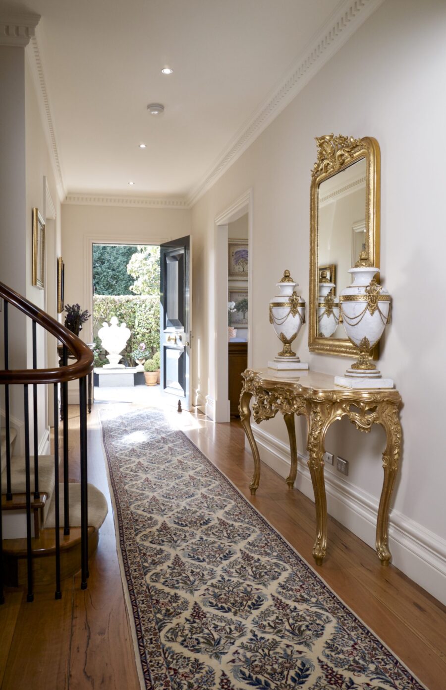Classic French Entrance Hall Table with Gold Finishes