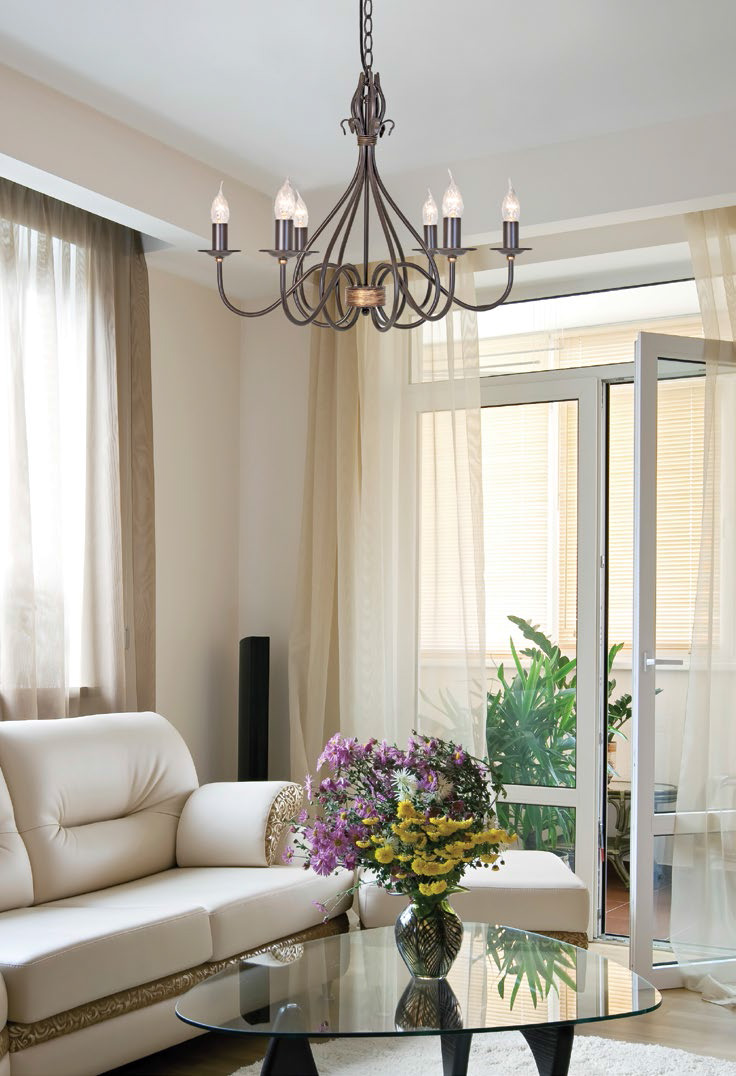 French Traditional Wrought Iron Chandelier