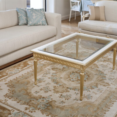 Classic French Parisian Gilding Coffee Table with Glass Insert