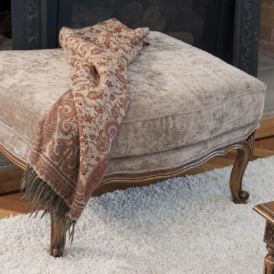 French Traditional Timber Ottoman