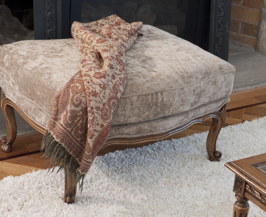 French Traditional Timber Ottoman