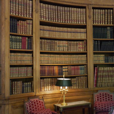 French Traditional Timber Curved Library
