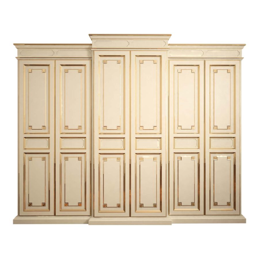 Classic & Traditional French Modern Classic Wardrobe with Gold Trim