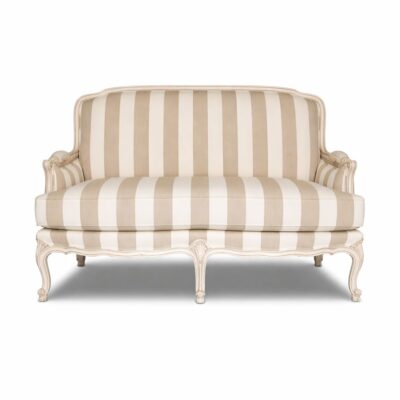 Louis XV 2-Seater Bergere Closed Arms Single Cushion Painted