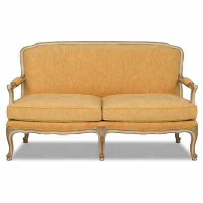 Louis XV 2-Seater Bergere in Yellow Fabric
