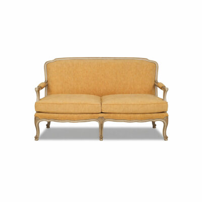 Louis XV 2-Seater Bergere in Yellow Fabric