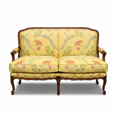 Louis XV 2-Seater Bergere in Yellow Floral
