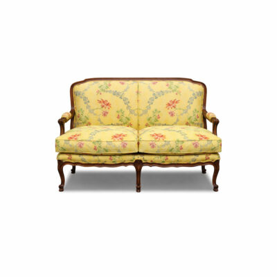 Louis XV 2-Seater Bergere in Yellow Floral