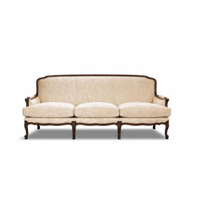 Louis XV 3-Seater Bergere in Cream Floral