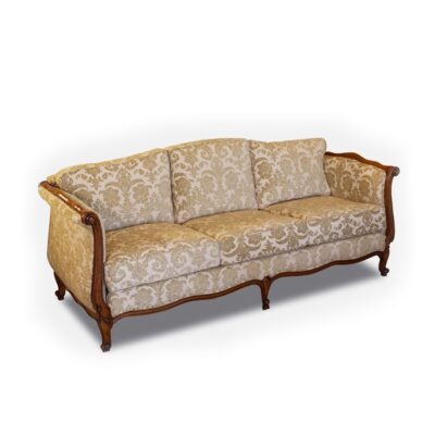 Louis XV 3-Seater Daybed in Chenille Damask