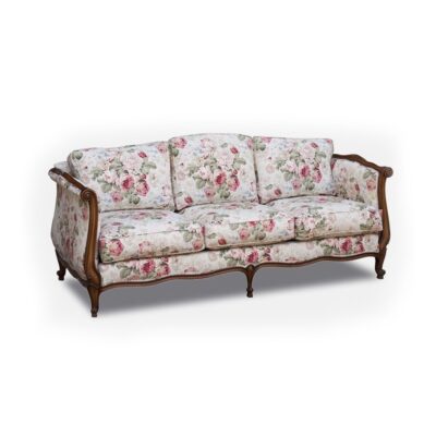 Louis XV 3-Seater Daybed in Floral Fabric