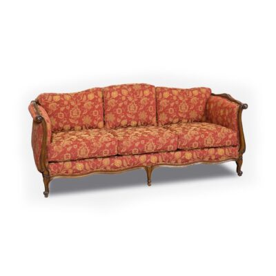 Louis XV 3-Seater Daybed in Red Floral