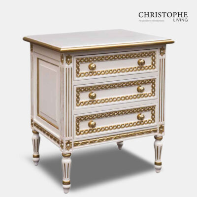 Louis XVI Bedside Cabinet 3 Drawers with Gilding