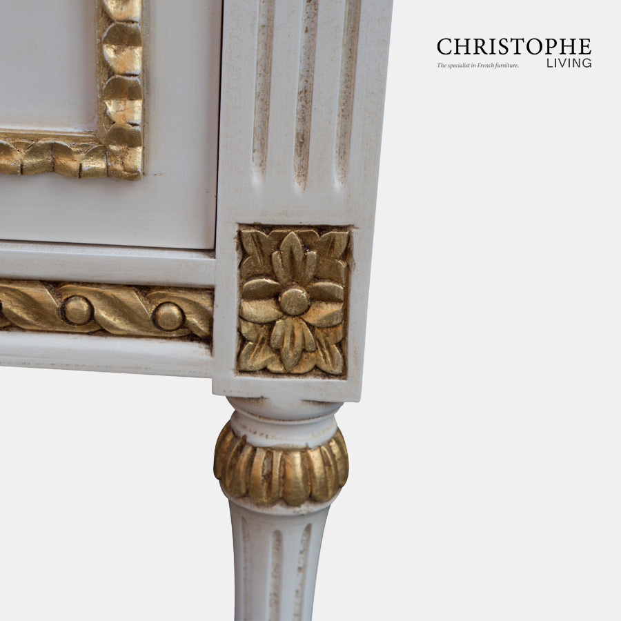 Louis XVI Bedside Cabinet 3 Drawers with Gilding detail