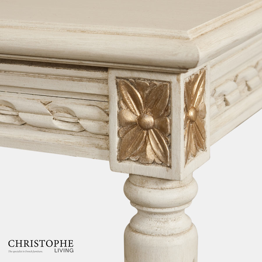 Louis XVI Hall Table Antique White with Gilding detail