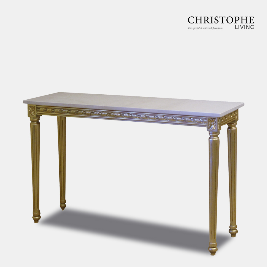 Louis XVI Hall Table Marble Top Fully Gilded