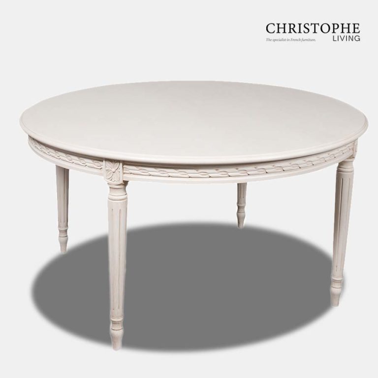 Avignon white Dining Table Parquetry Timber finish