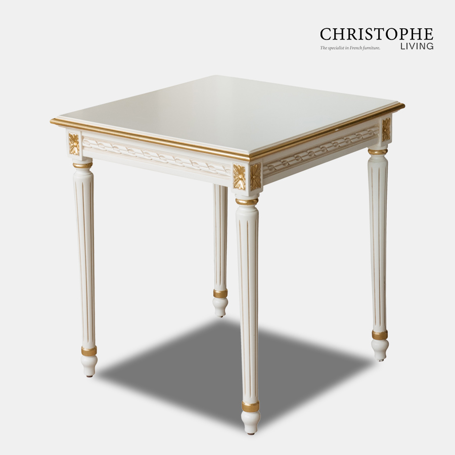 Louis XVI Side Table Antique White with Gilding