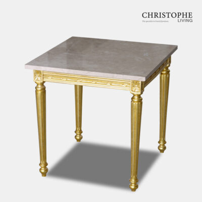 Louis XVI Side Table Marble Top Fully Gilded