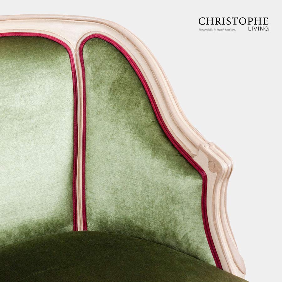 Louis XV Tub Salon Chair Dome Seat Painted detail