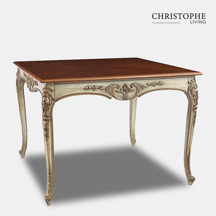 Dining Table Antique finish Marble Top