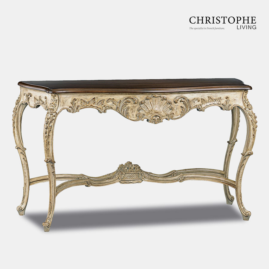 Ornate French Hall Table Marble top