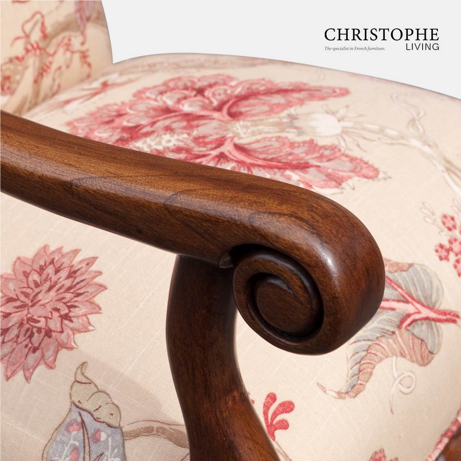 Muttonbone Dining Carver Fully Upholstered detail