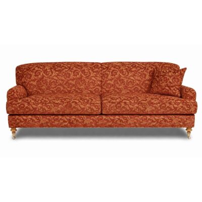 Paris Sofa in Red Leaf Damask