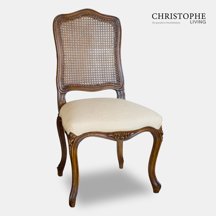 Provence Dining Chair Cane Back Carved
