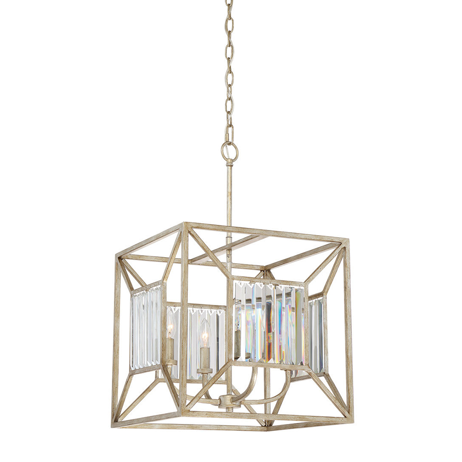 4 light square chandelier