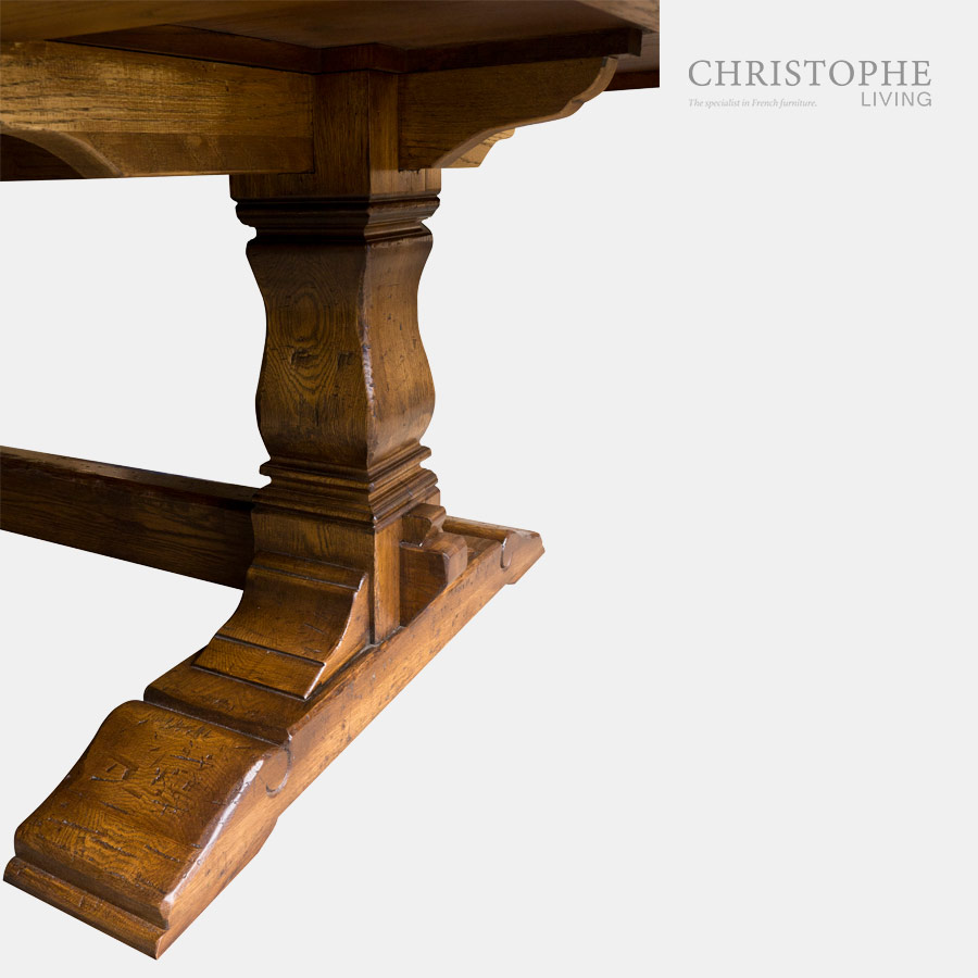 Rustique Refectory Dining Table Frame Top Oak detail