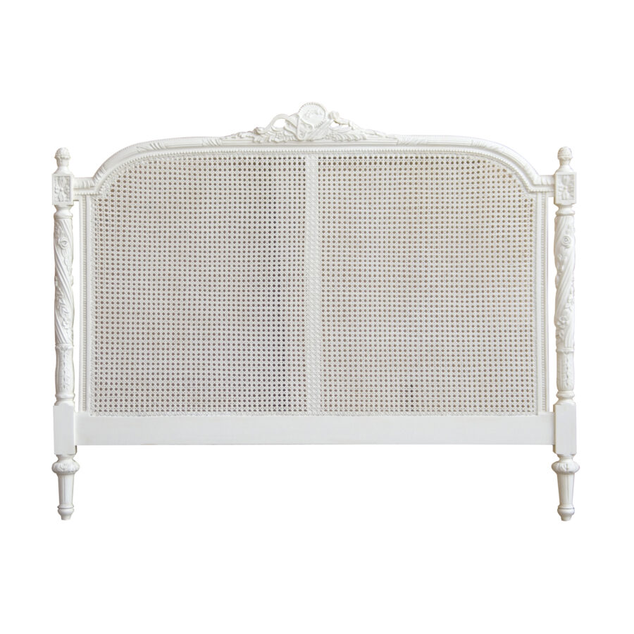 Classic French Versailles Bedhead Antique White