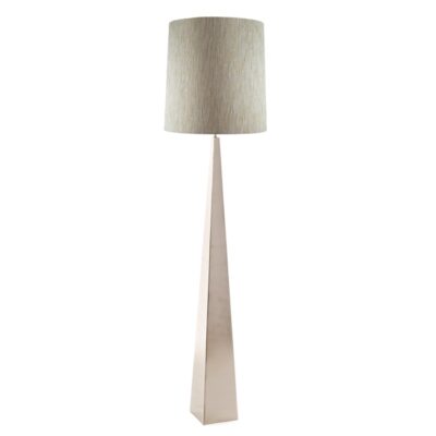 Promenade Avenue Black and Brass Floor Lamp with White Shade + Reviews