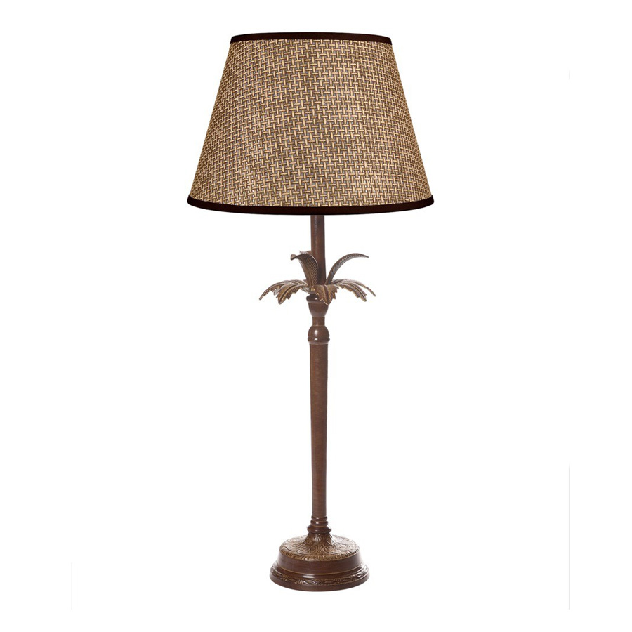 Caribbean Palm Table Lamp in Brown