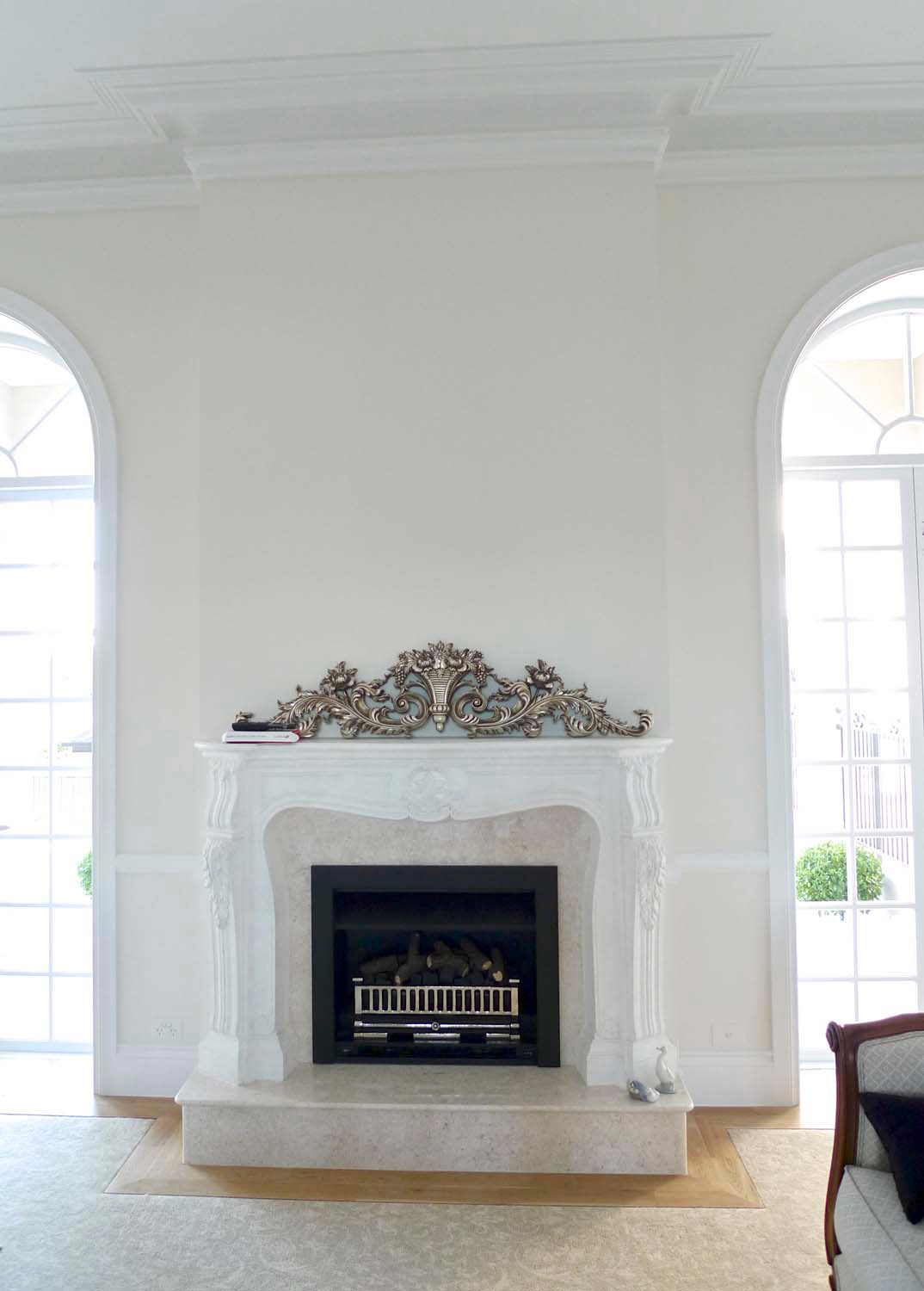 10 Custom designed and made fireplace in marble and french style