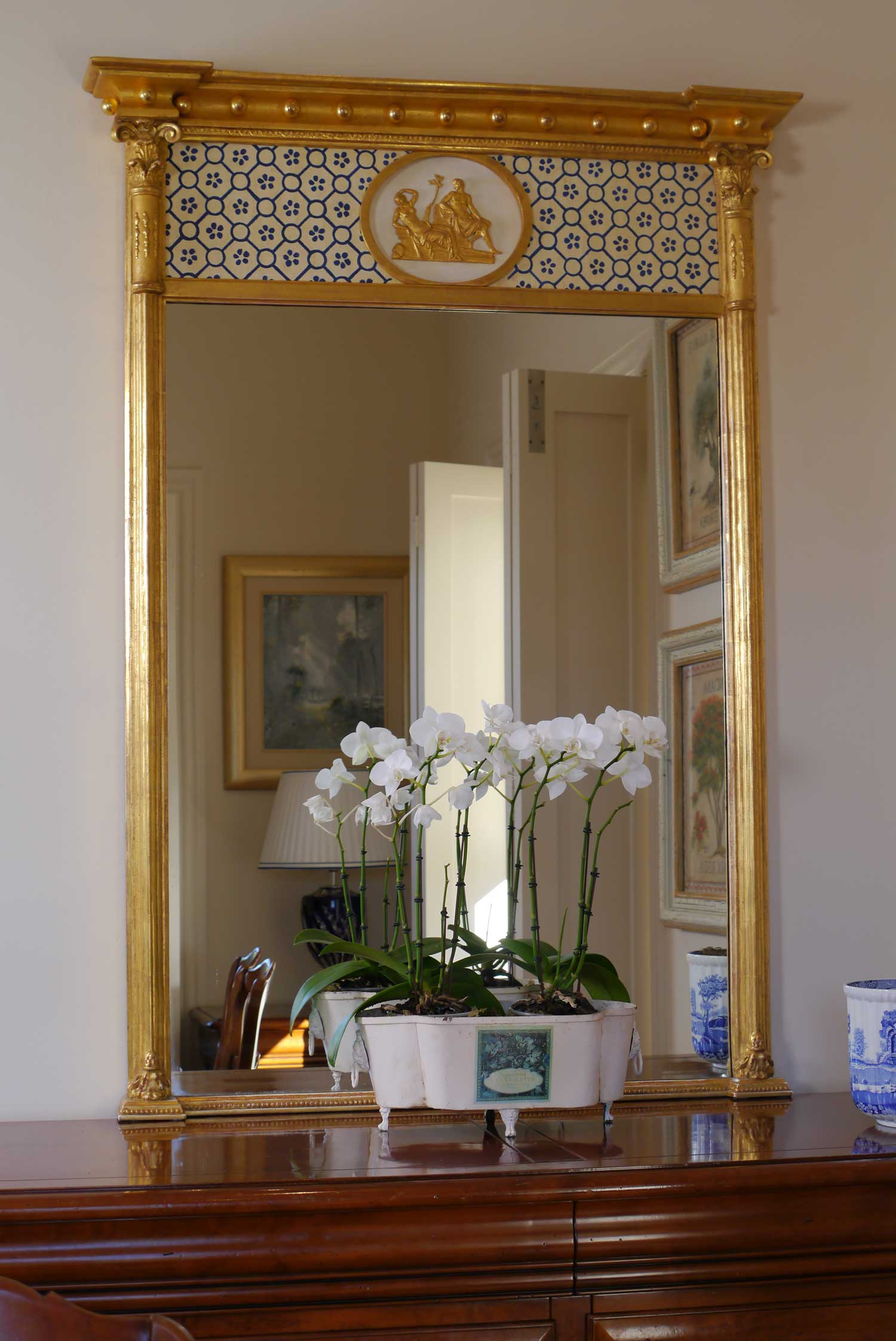 28 French mirrors and trumeau